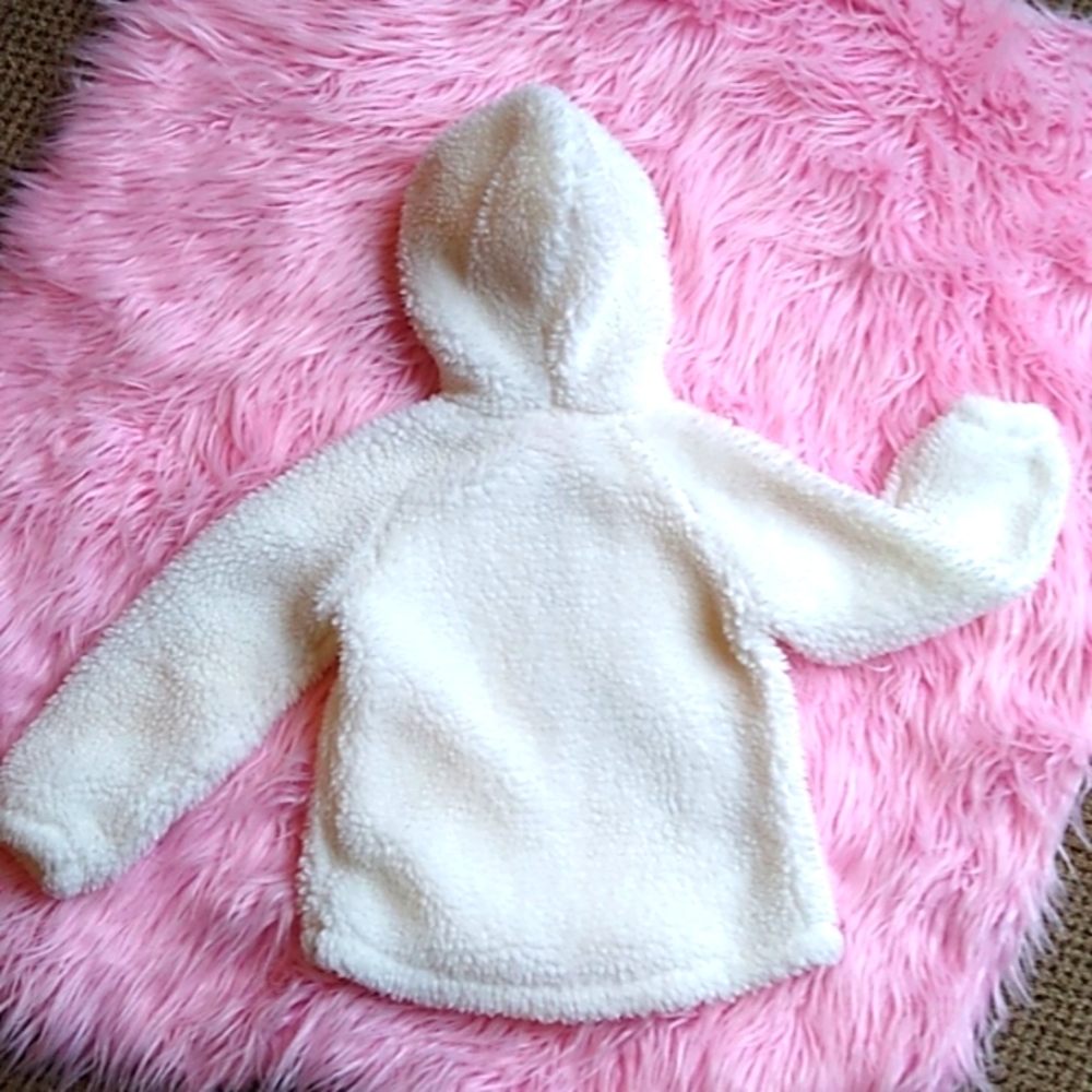 ❤️Juicy Couture Faux Fur Hooded Jacket. White with Gold. Sz 3T - Picture 7 of 7
